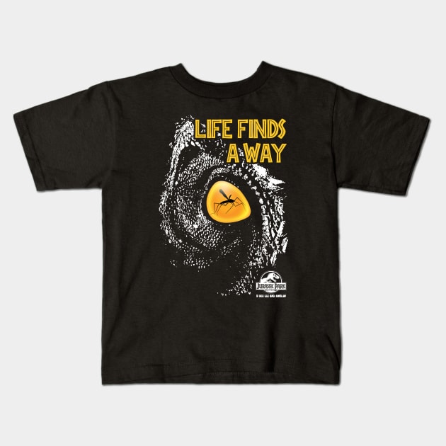 Jurassic Park Quote - Life Finds A Way Kids T-Shirt by TMBTM